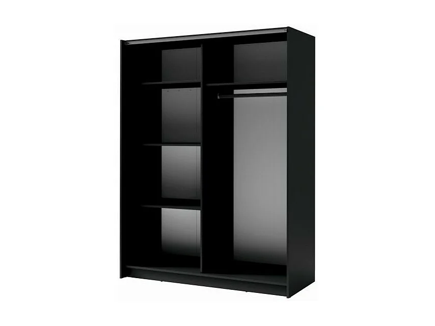 Schwebetürenschrank 2 Türen - Kollektion GOZU - Farbe Graphitgrau - 180 x 198 x 62 cm