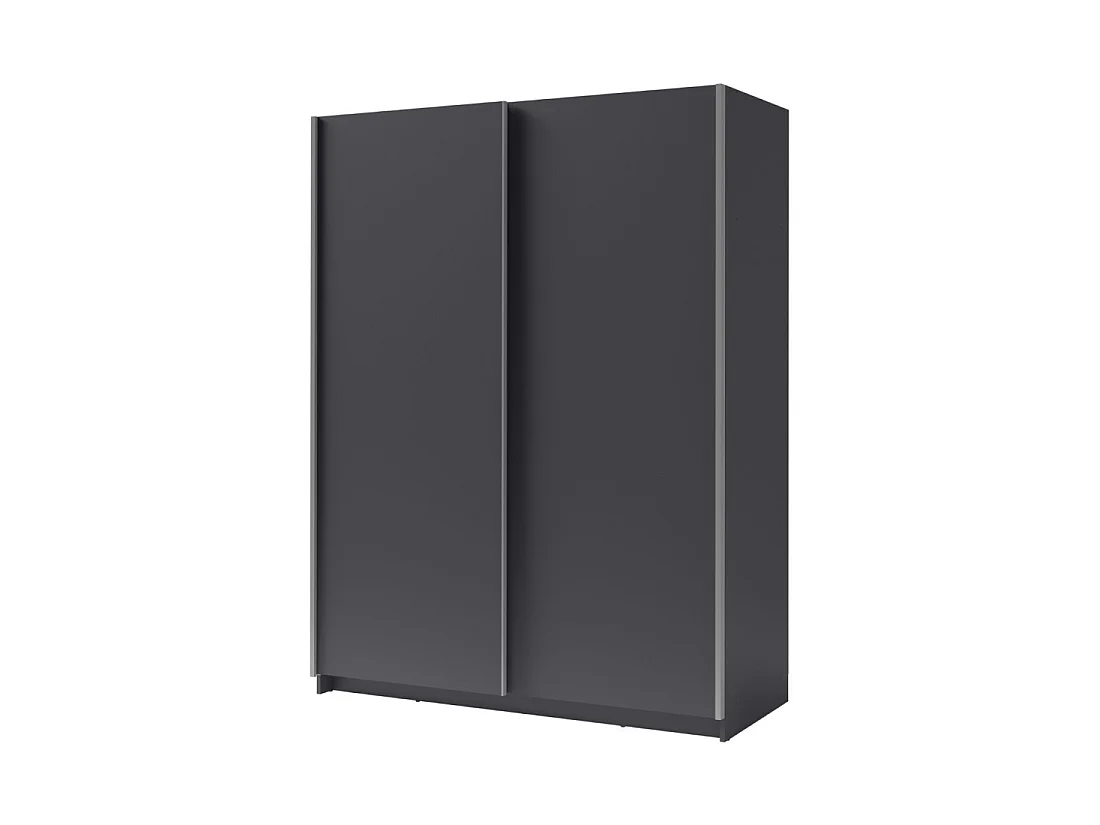 Kast met 2 schuifdeuren - Collectie GOZU - Kleur grafietgrijs - 180 x 198 x 62 cm