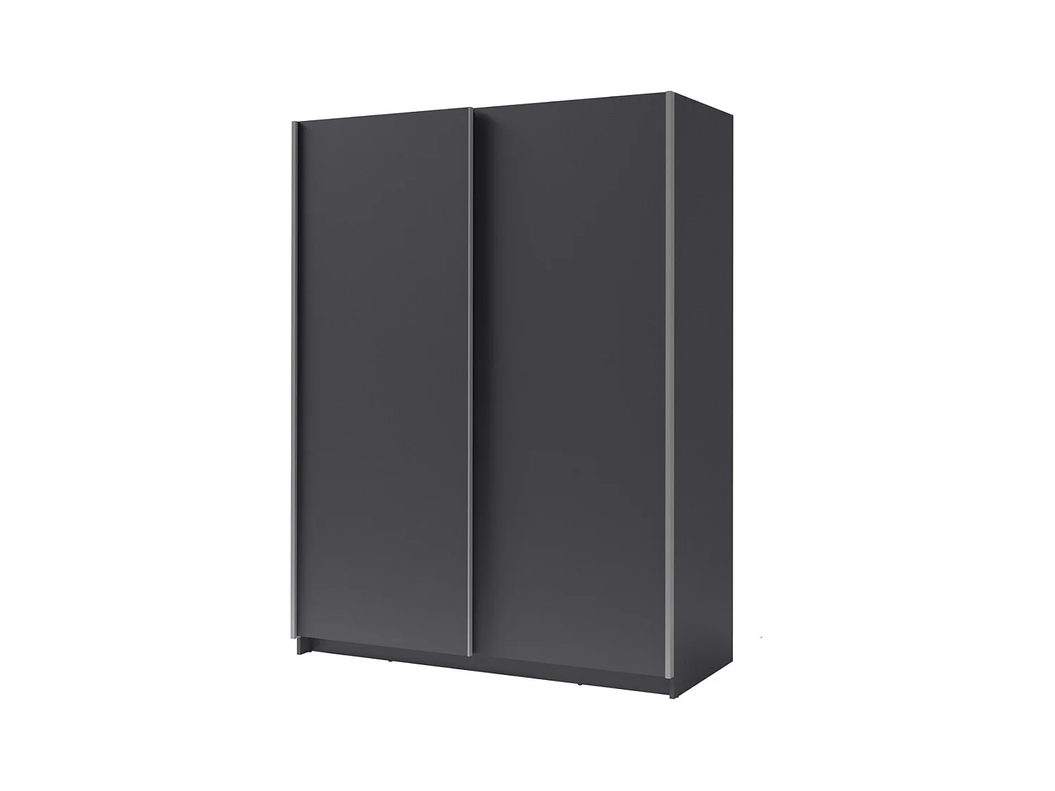 Armoire 2 portes coulissantes - Collection GOZU - Coloris gris graphite - 150 x 198 x 62 cm