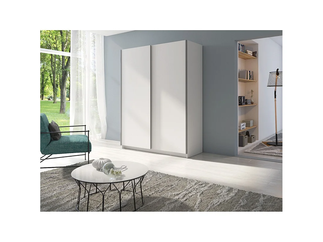Armadio 2 porte scorrevoli - Collezione GOZU - Colore bianco - 150 x 198 x 62 cm