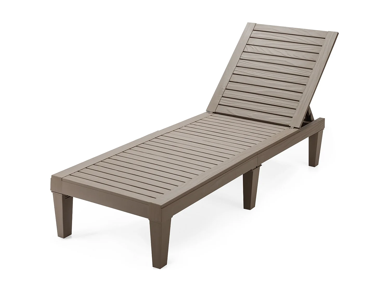 Bain de Soleil Réglable Chaise Longue Résistante aux Intempéries et à la Rouille pour Terrasse Plage Balcon Charge 180KG Café