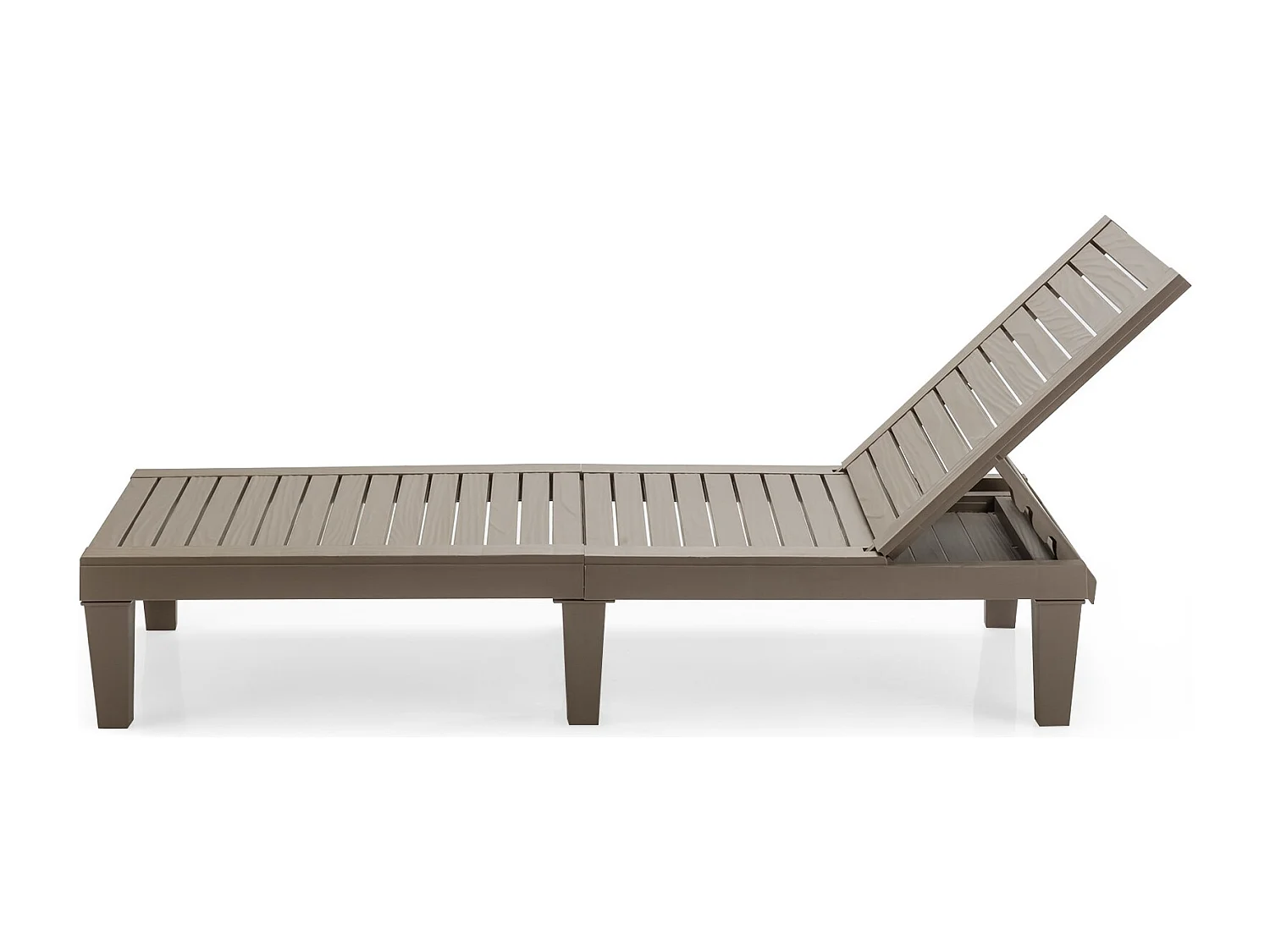 Bain de Soleil Réglable Chaise Longue Résistante aux Intempéries et à la Rouille pour Terrasse Plage Balcon Charge 180KG Café