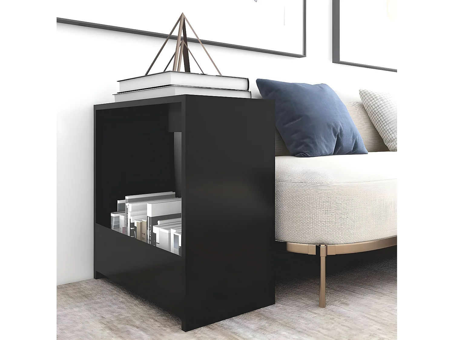 Table d'appoint Noir 50x26x50 cm Aggloméré