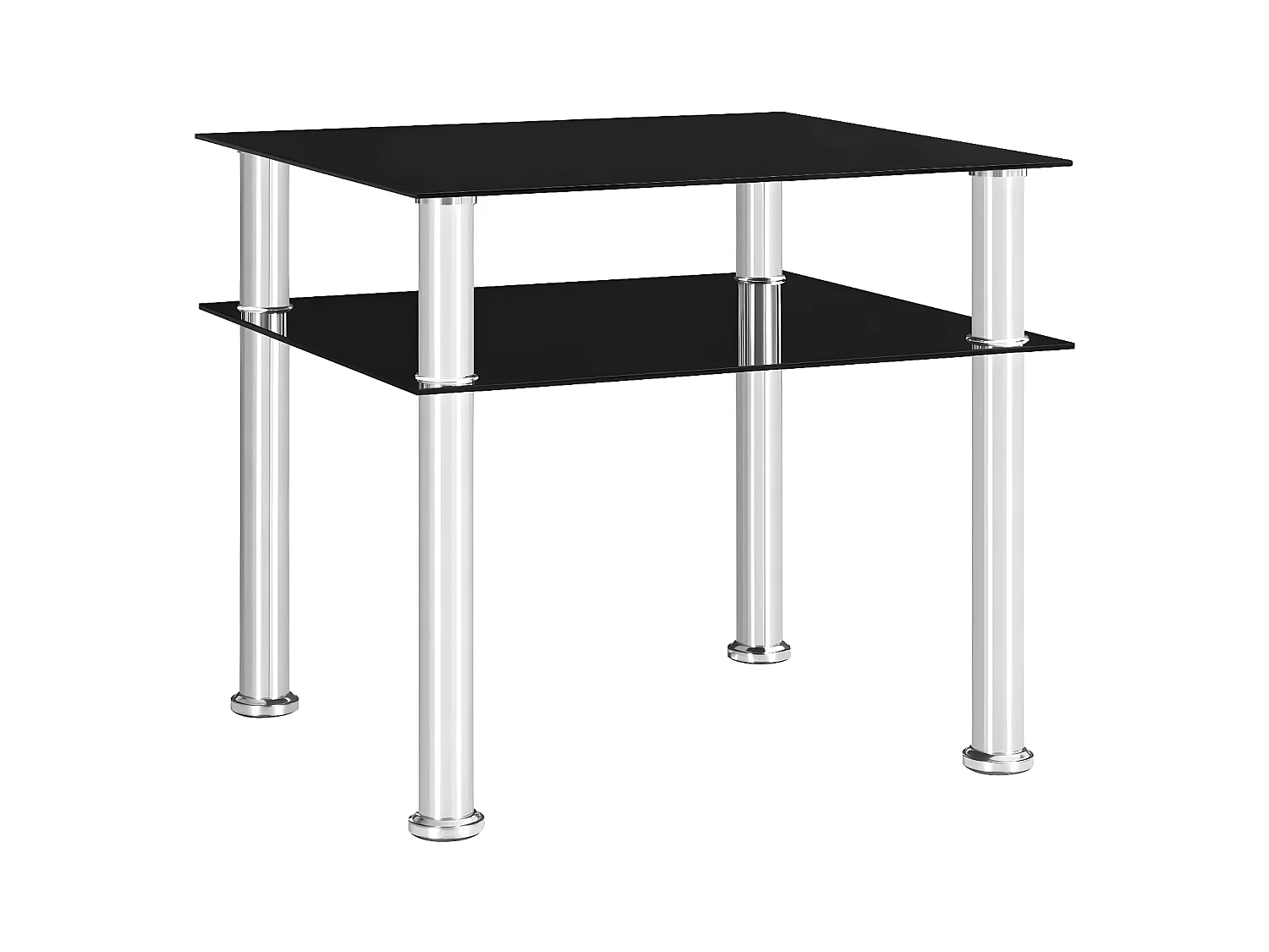 Table d'appoint Noir 45x50x45 cm Verre trempé