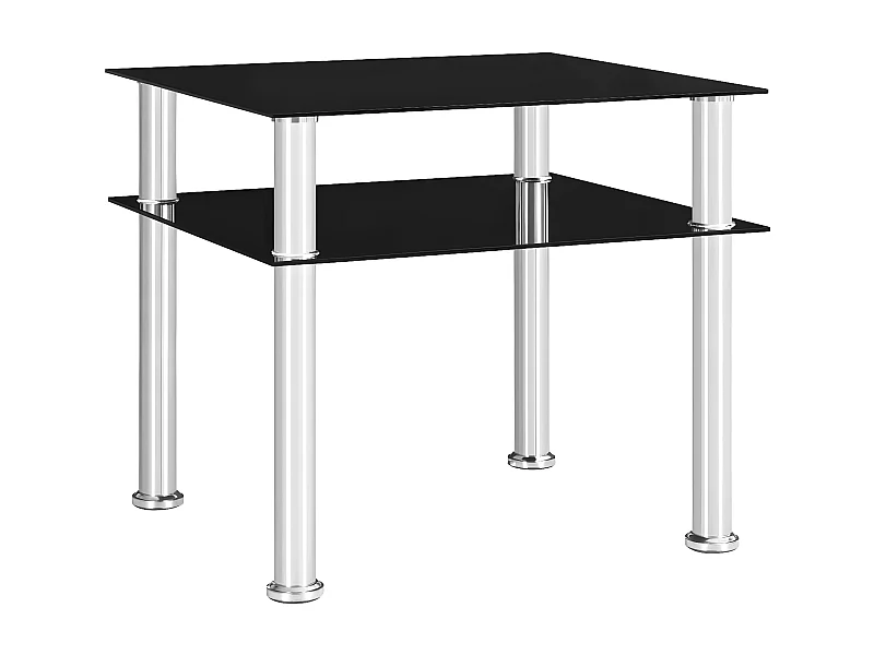 Bijzettafel 45x50x45 cm gehard glas zwart