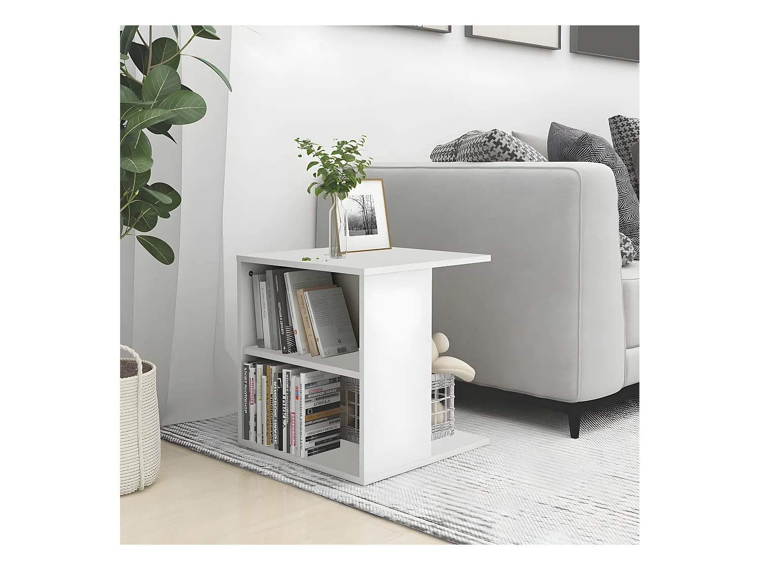 Table d'appoint Blanc 45x45x48 cm Aggloméré