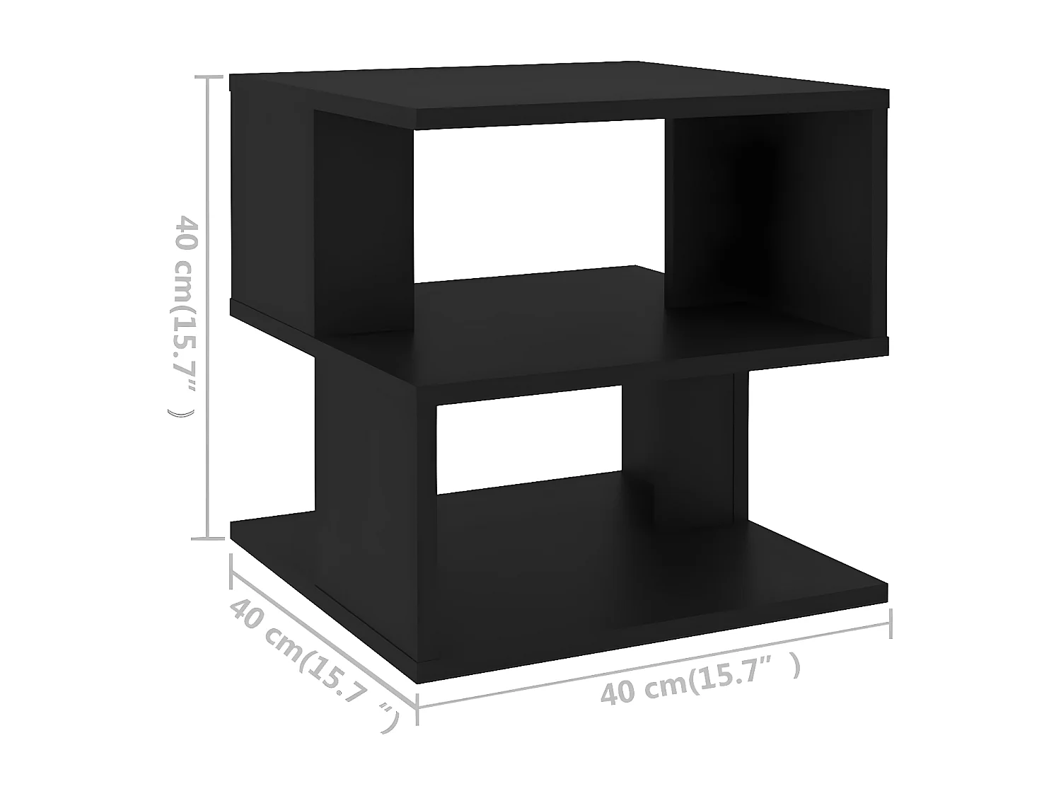 Table d'appoint Noir 40x40x40 cm Aggloméré