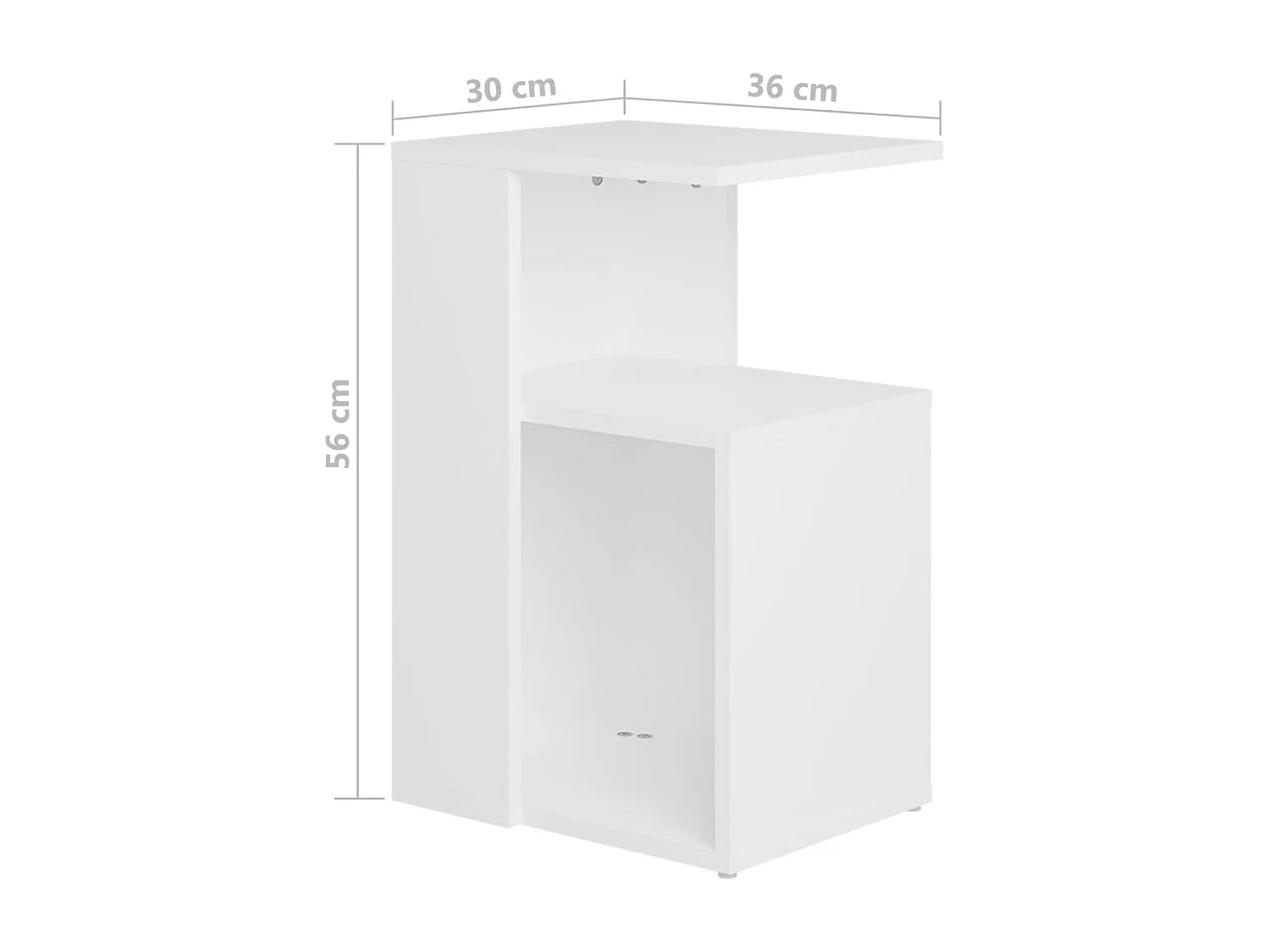 Table d'appoint Blanc 36x30x56 cm Aggloméré