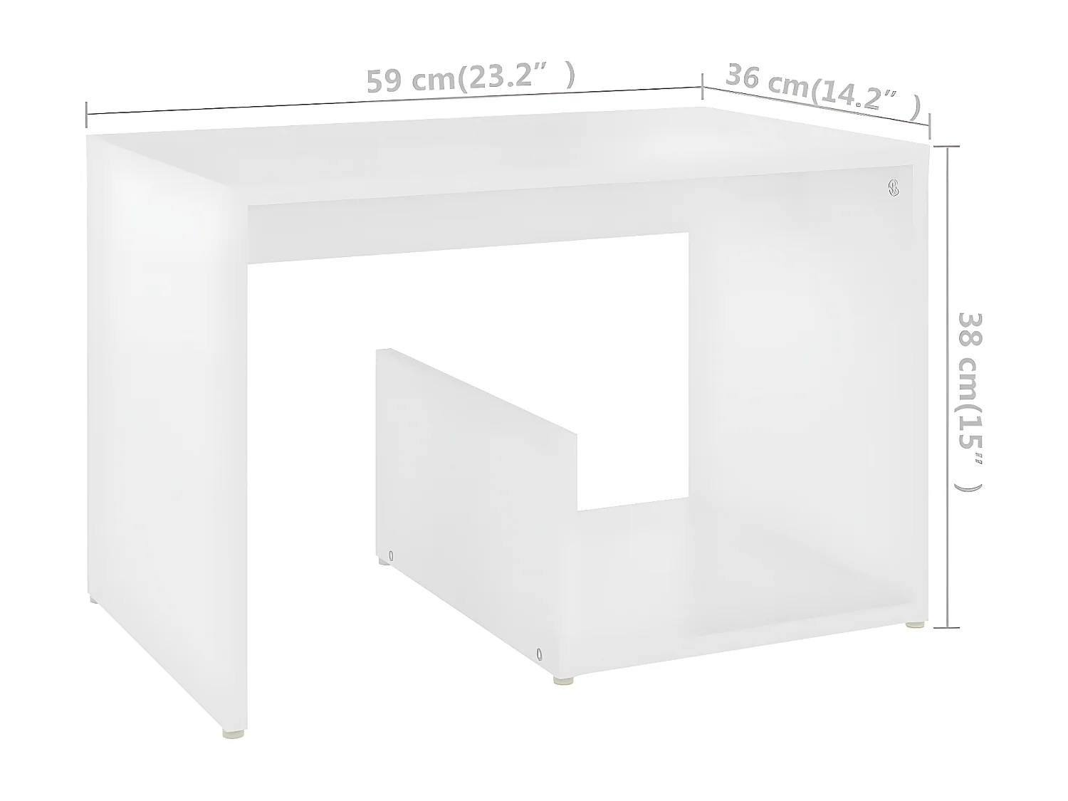 Table d'appoint Blanc 59x36x38 cm Aggloméré
