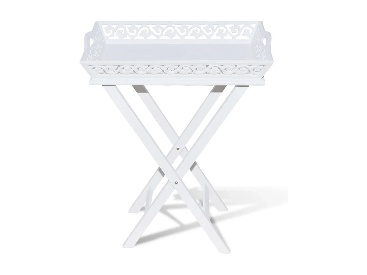 Mesa lateral com tabuleiro branco