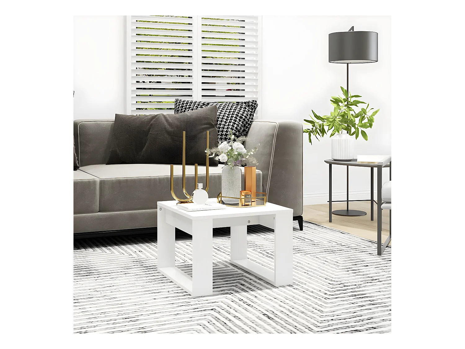 Table d'appoint Blanc 50x50x35 cm Aggloméré