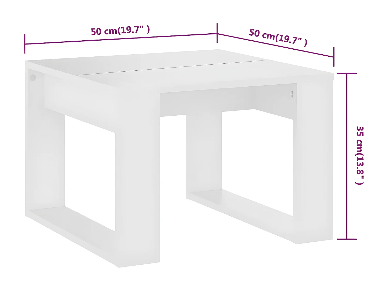 Table d'appoint Blanc 50x50x35 cm Aggloméré
