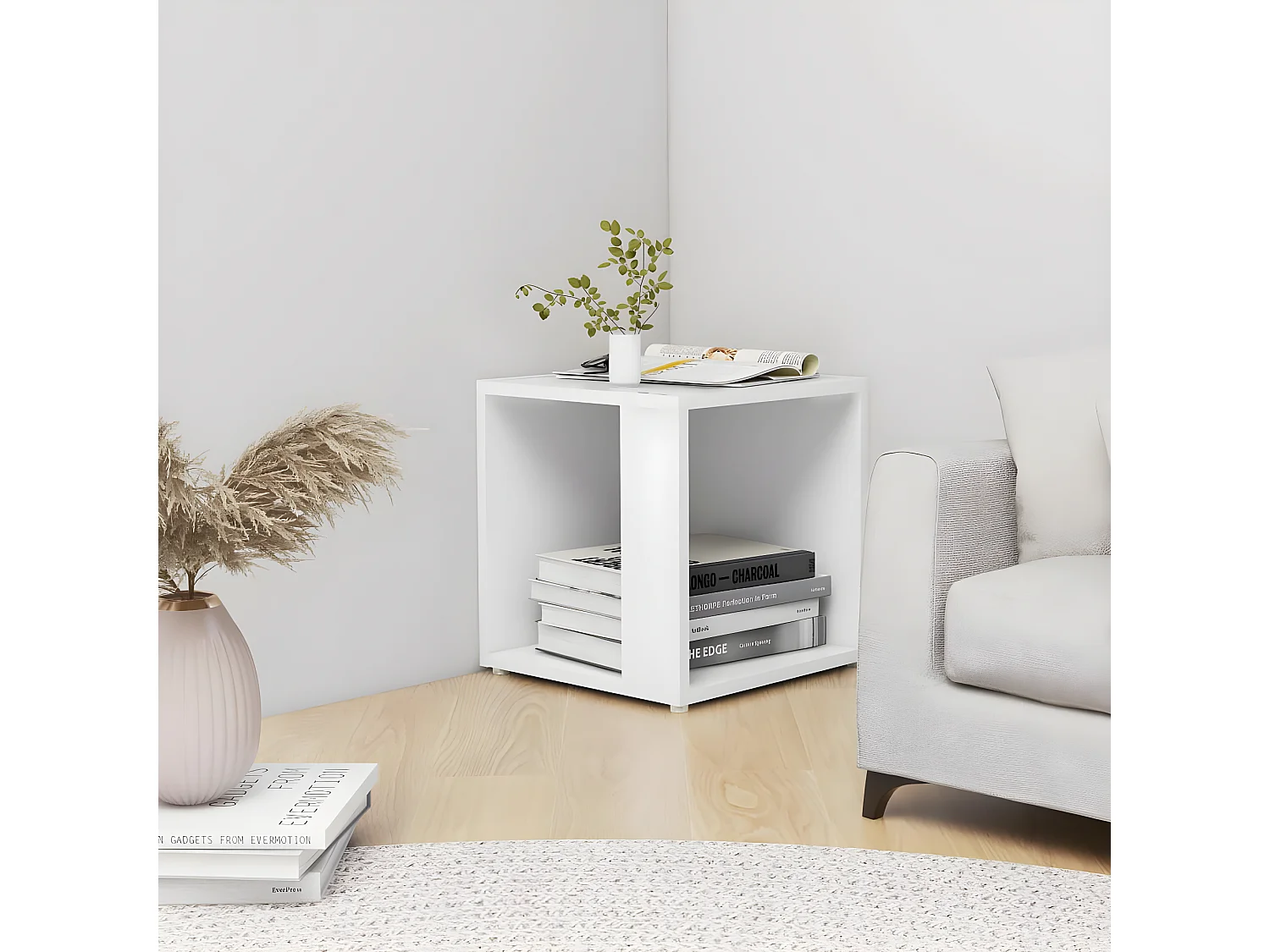 Mesa de apoio 33x33x34,5 cm contraplacado branco