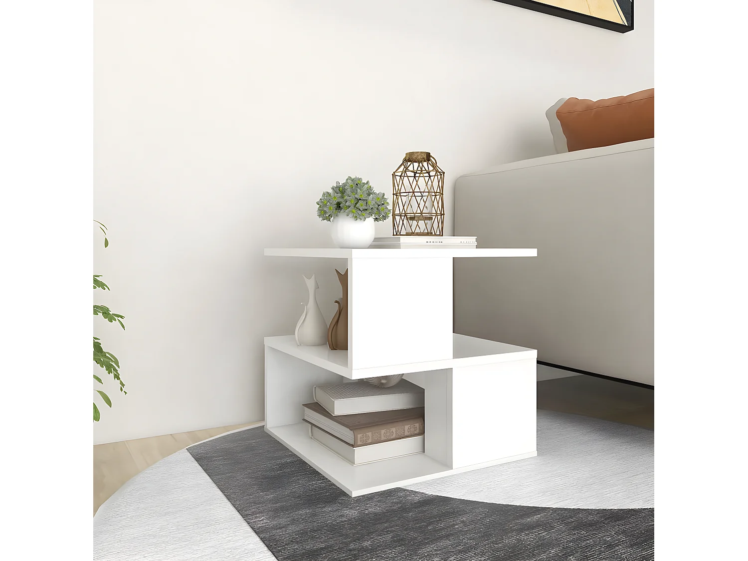 Mesa de apoio 40x40x40 cm contraplacado branco