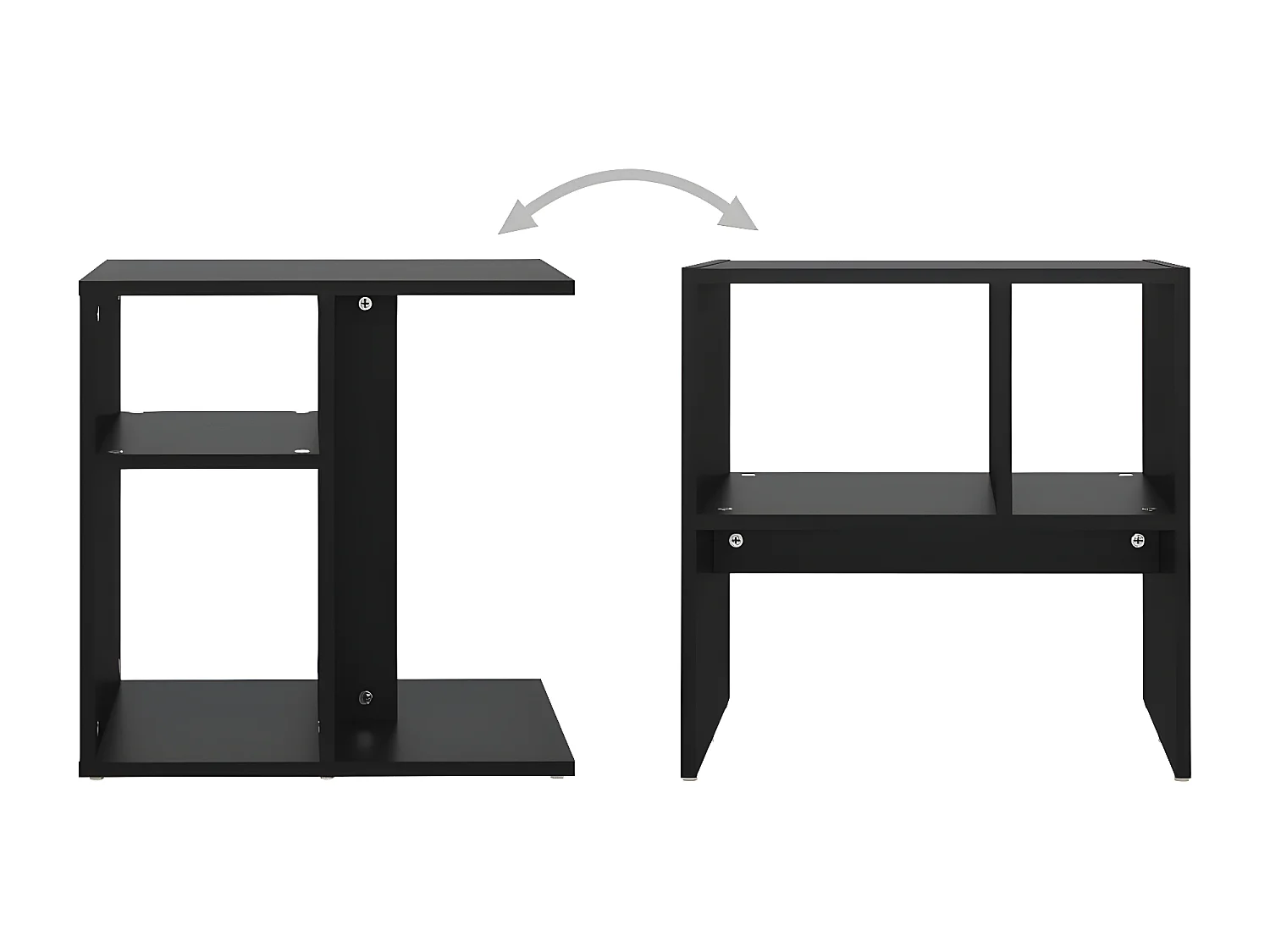 Mesa auxiliar de madera contrachapada negro 50x30x50 cm