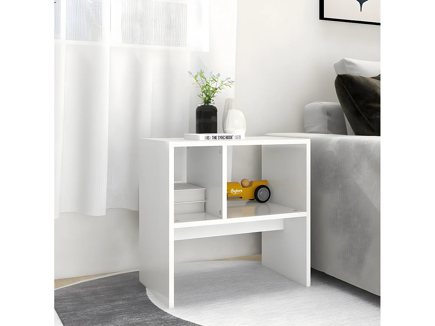 Table d'appoint Blanc 50x30x50 cm Aggloméré