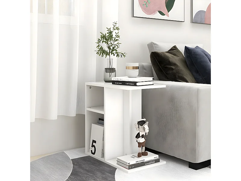 Table d'appoint Blanc 50x30x50 cm Aggloméré