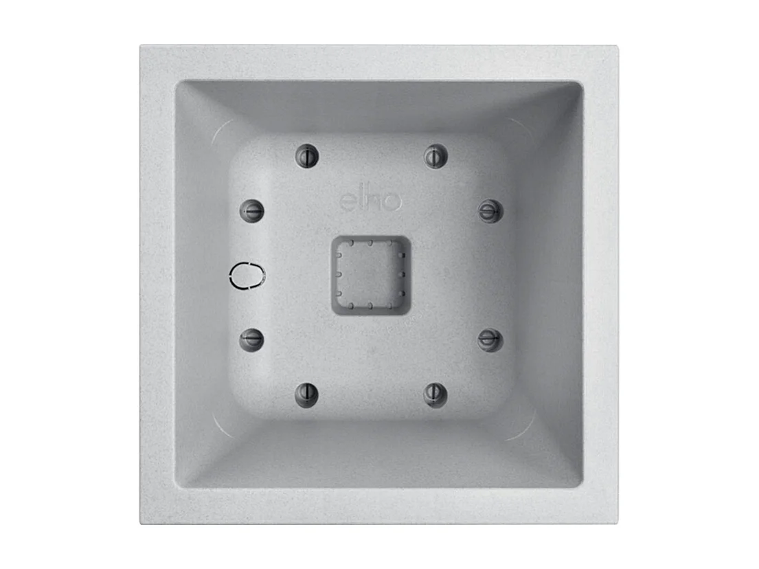 Jardinière carré en plastique 40 x 40 cm Elho Vivo Next Square ciment clair