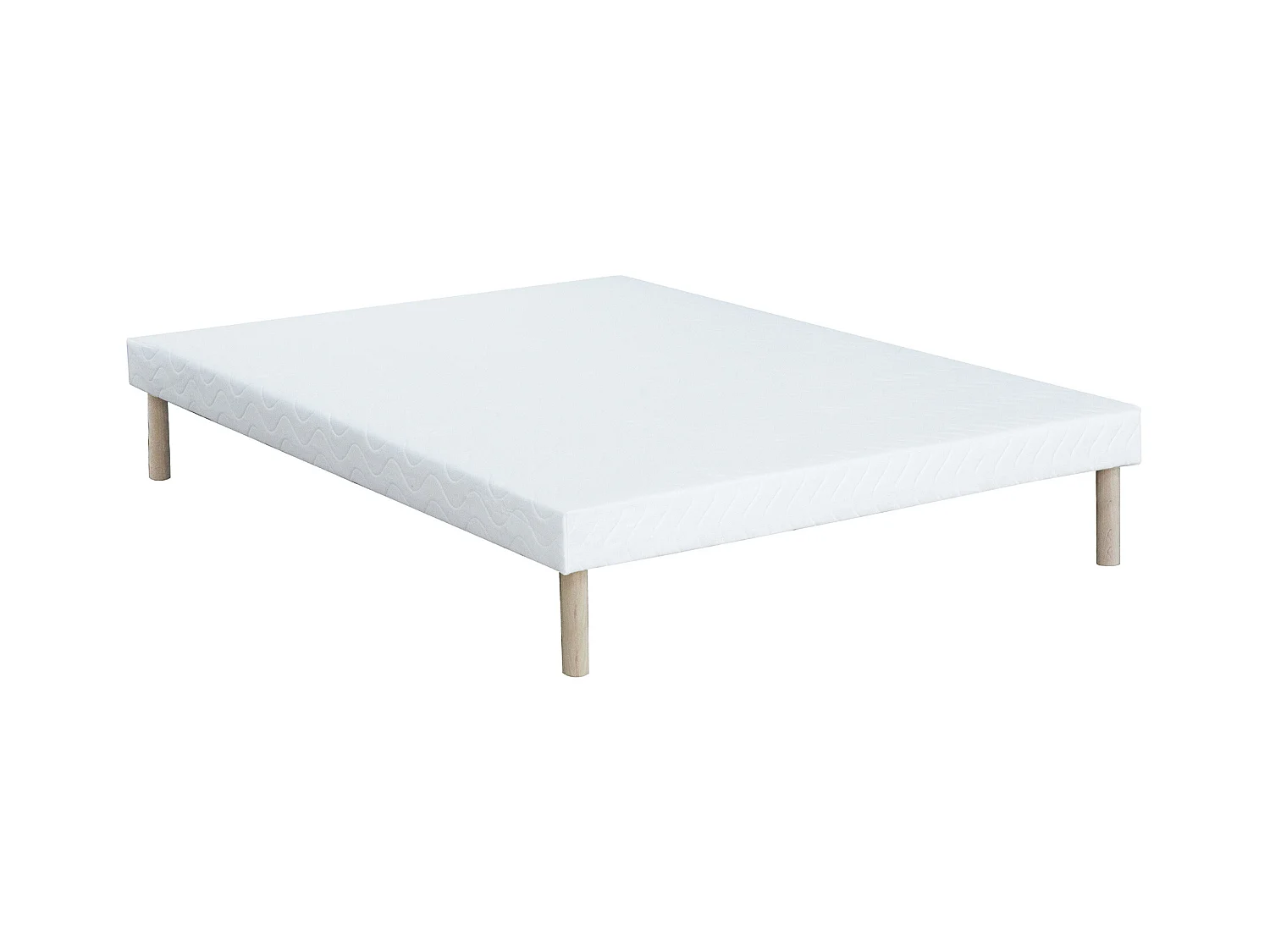Ensemble 140 x 190 cm sommier tapissier + matelas mousse et coutil bambou ép.25cm - BERENDI de NATUREA