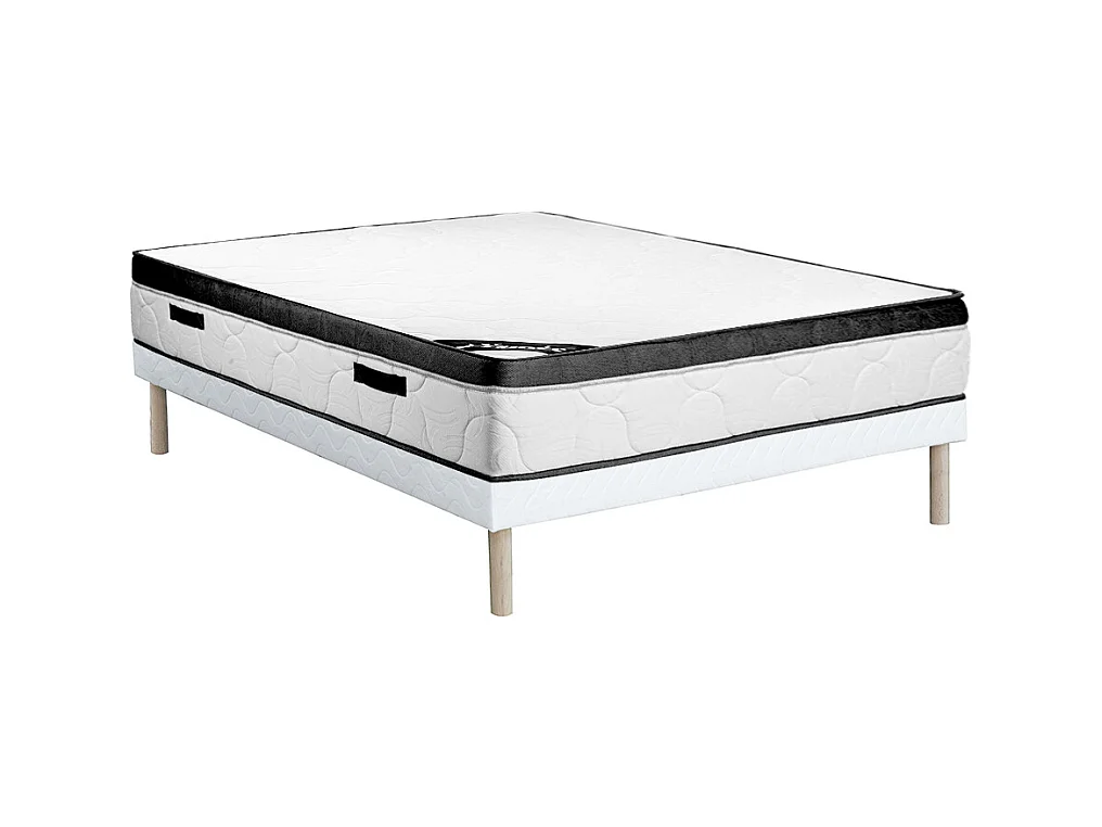 Ensemble 160 x 200 cm sommier tapissier + matelas mousse ép.30cm - SOLAK de YSMÉE