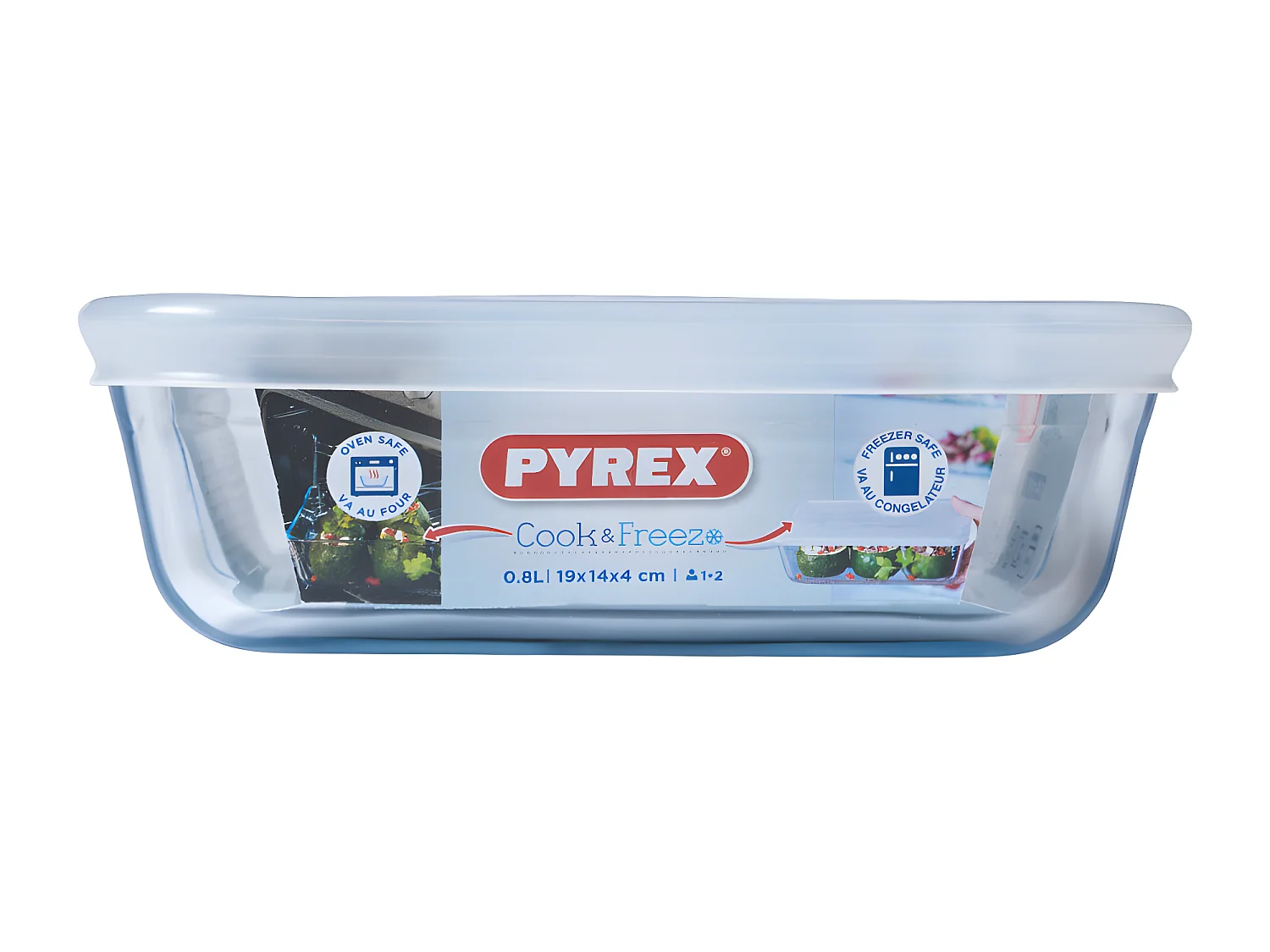 Plat rectangulaire Cook & Freeze 0,8 l en verre