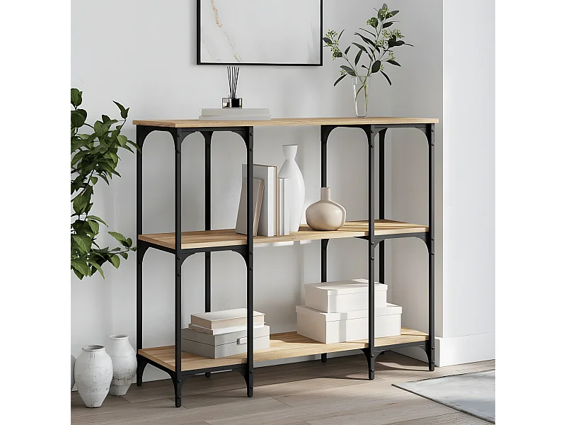 Table console chêne sonoma 102x35x90 cm bois d'ingénierie