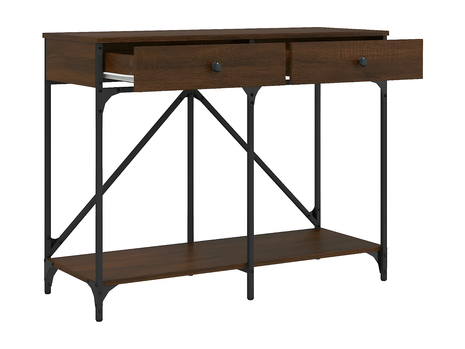 Mesa consola 100x39x78,5 cm derivados madeira carvalho castanho