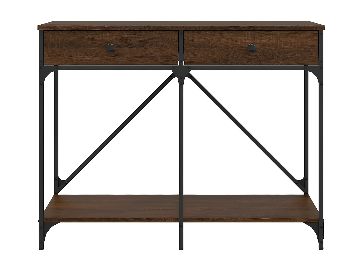 Mesa consola 100x39x78,5 cm derivados madeira carvalho castanho