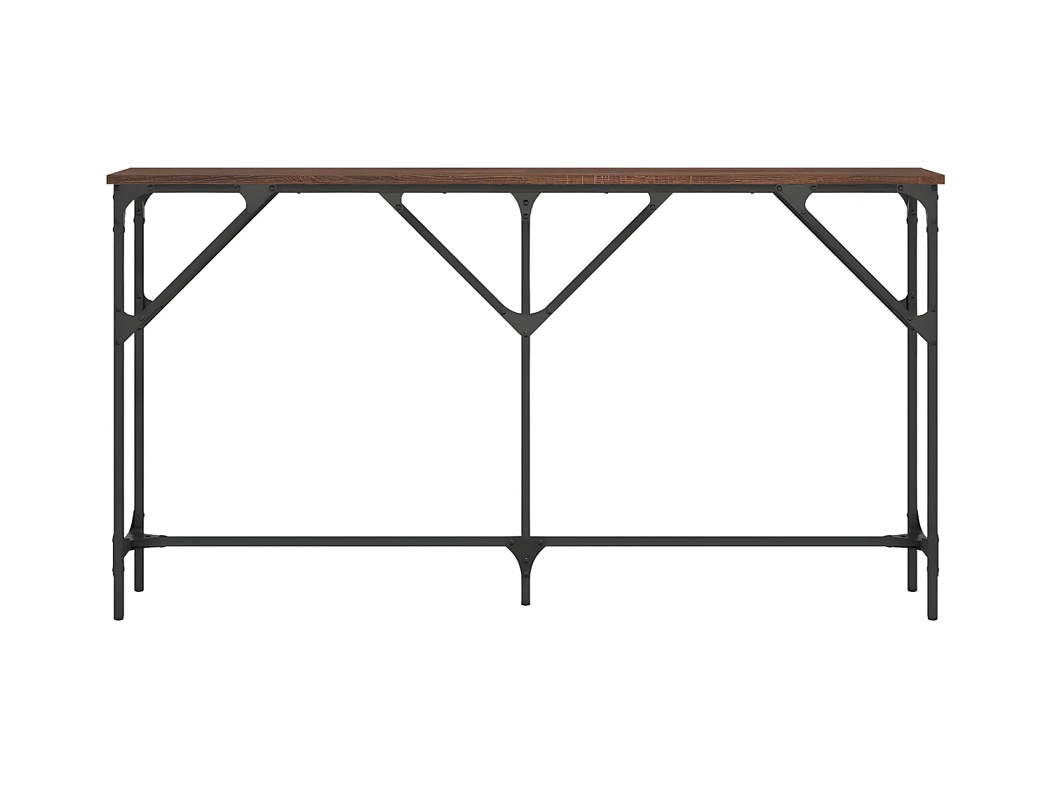 Table console chêne marron 140x23x75 cm bois d'ingénierie