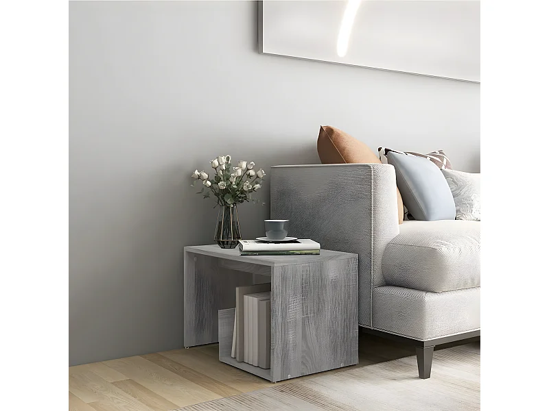 Mesa de apoio 59x36x38 cm derivados de madeira cinzento sonoma