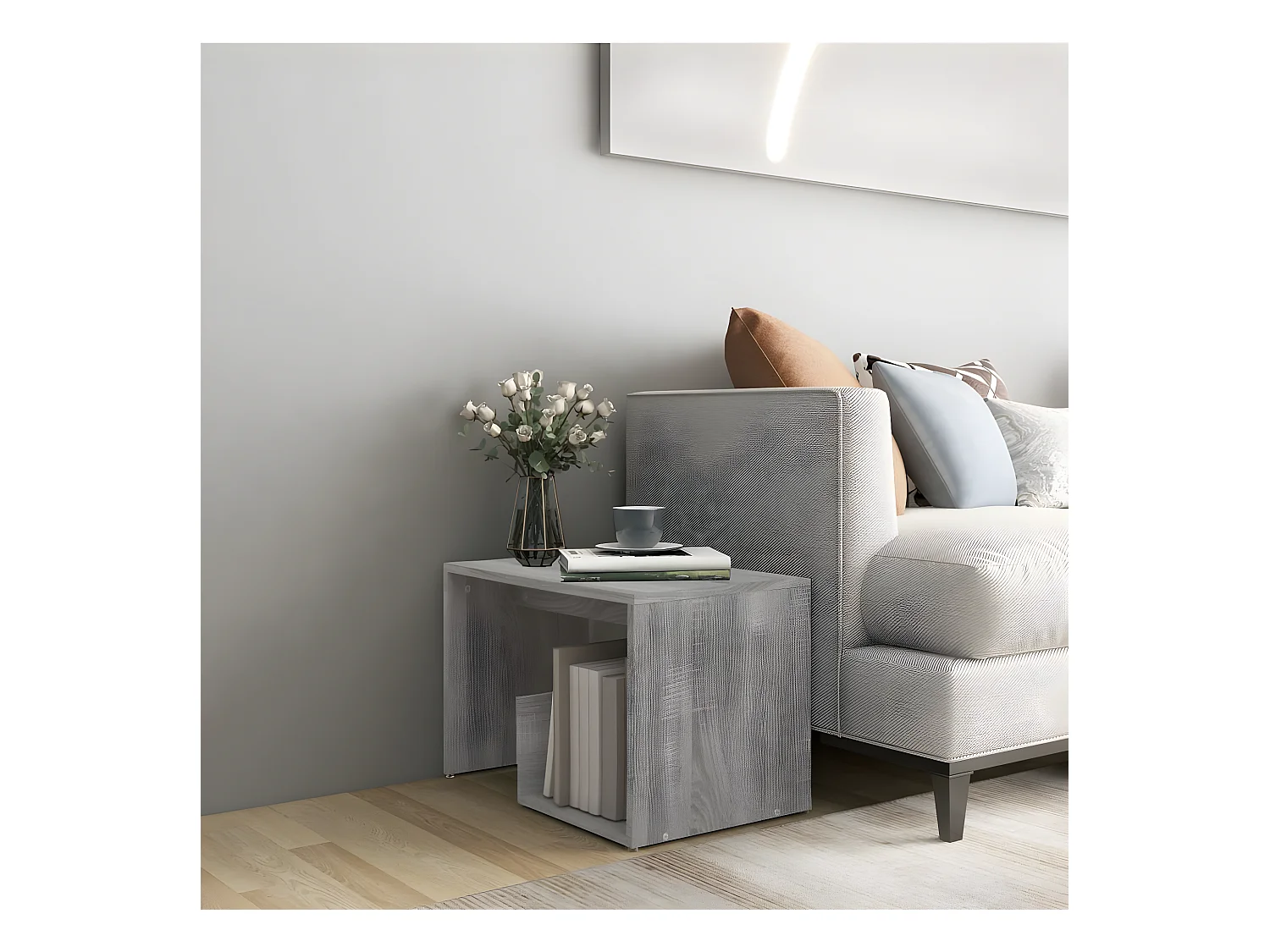 Table d'appoint Sonoma gris 59x36x38 cm Bois d'ingénierie