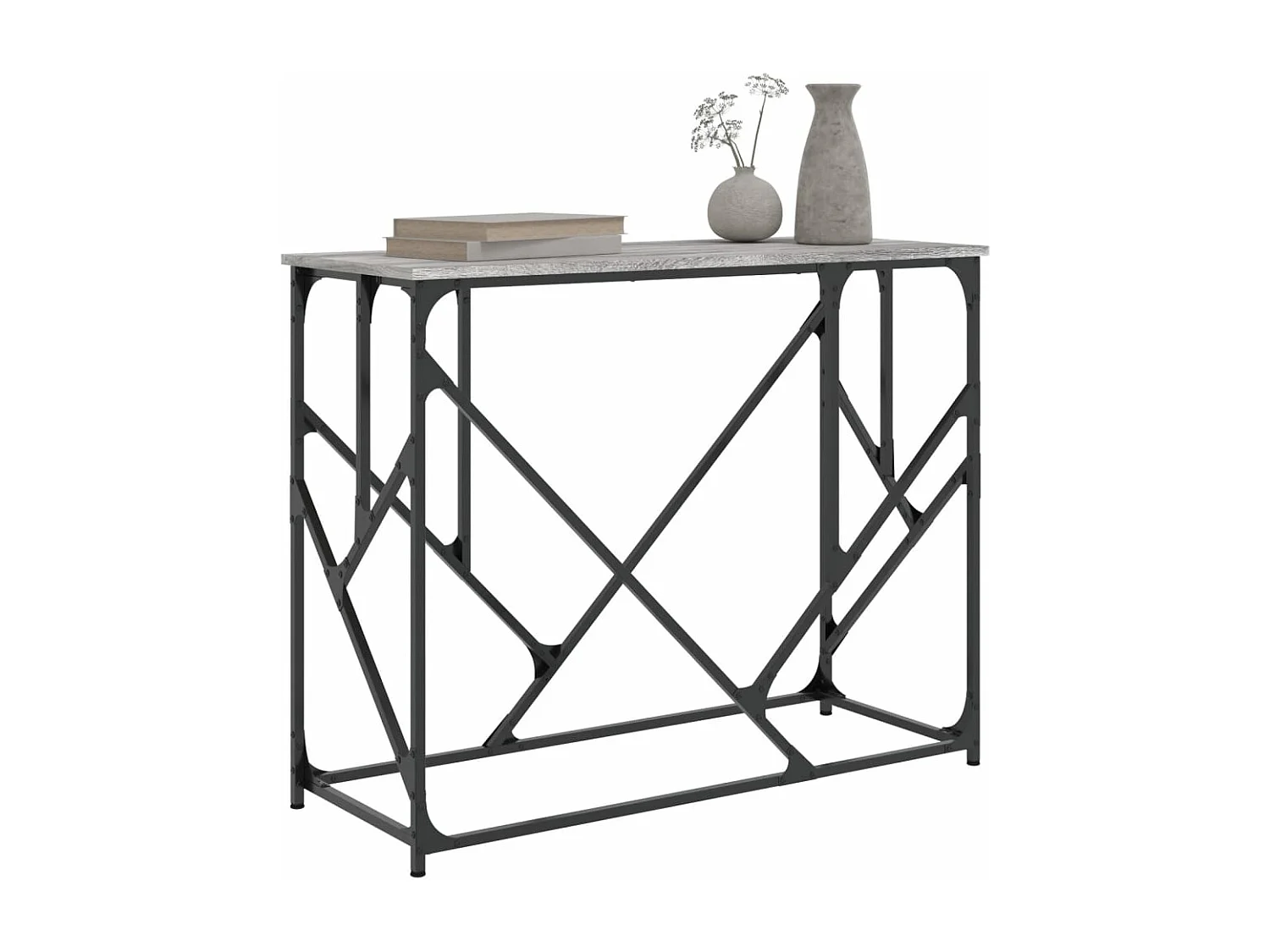 Table console sonoma gris 100x40x80 cm bois d'ingénierie