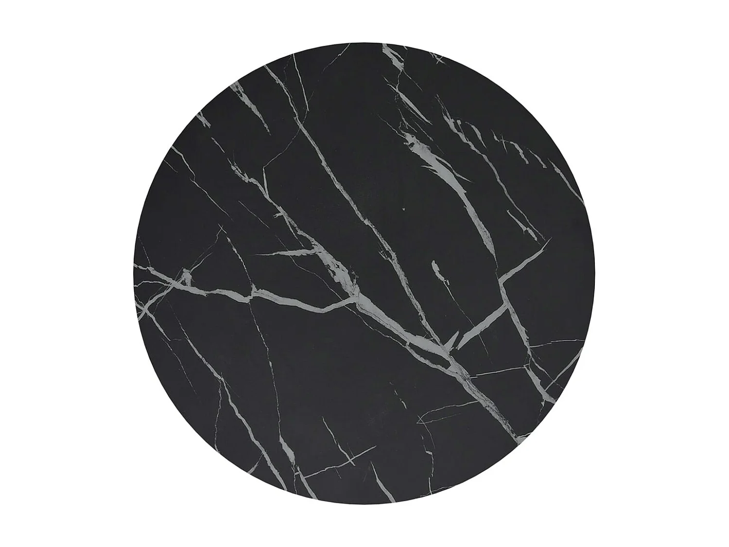 Table d'appoint Doré et marbre noir 45 cm Verre trempé