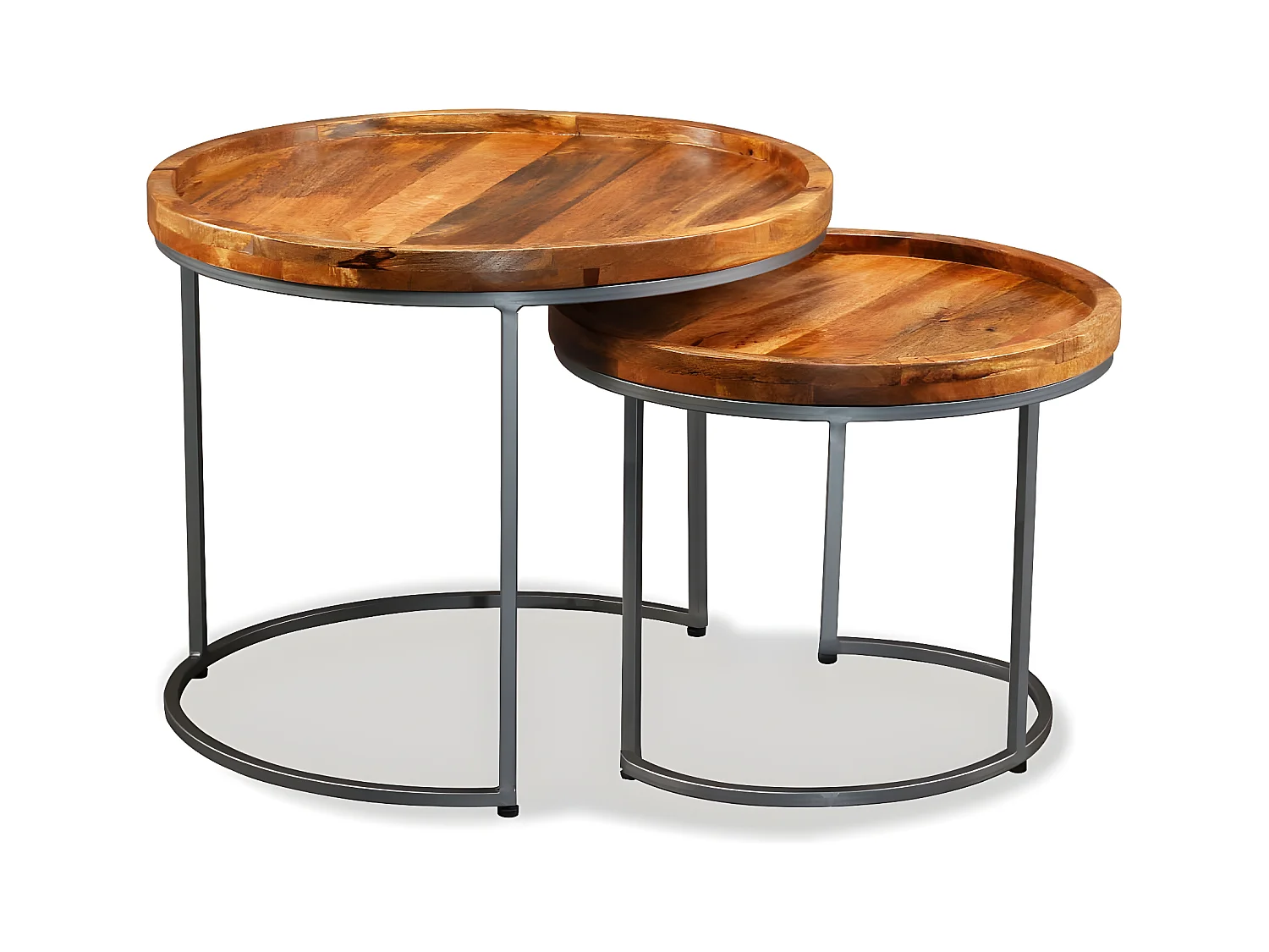 Ensemble de tables d'appoint 2 pièces Bois de manguier massif