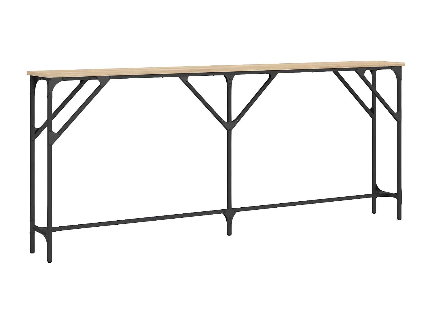 Table console chêne sonoma 180x23x75 cm bois d'ingénierie