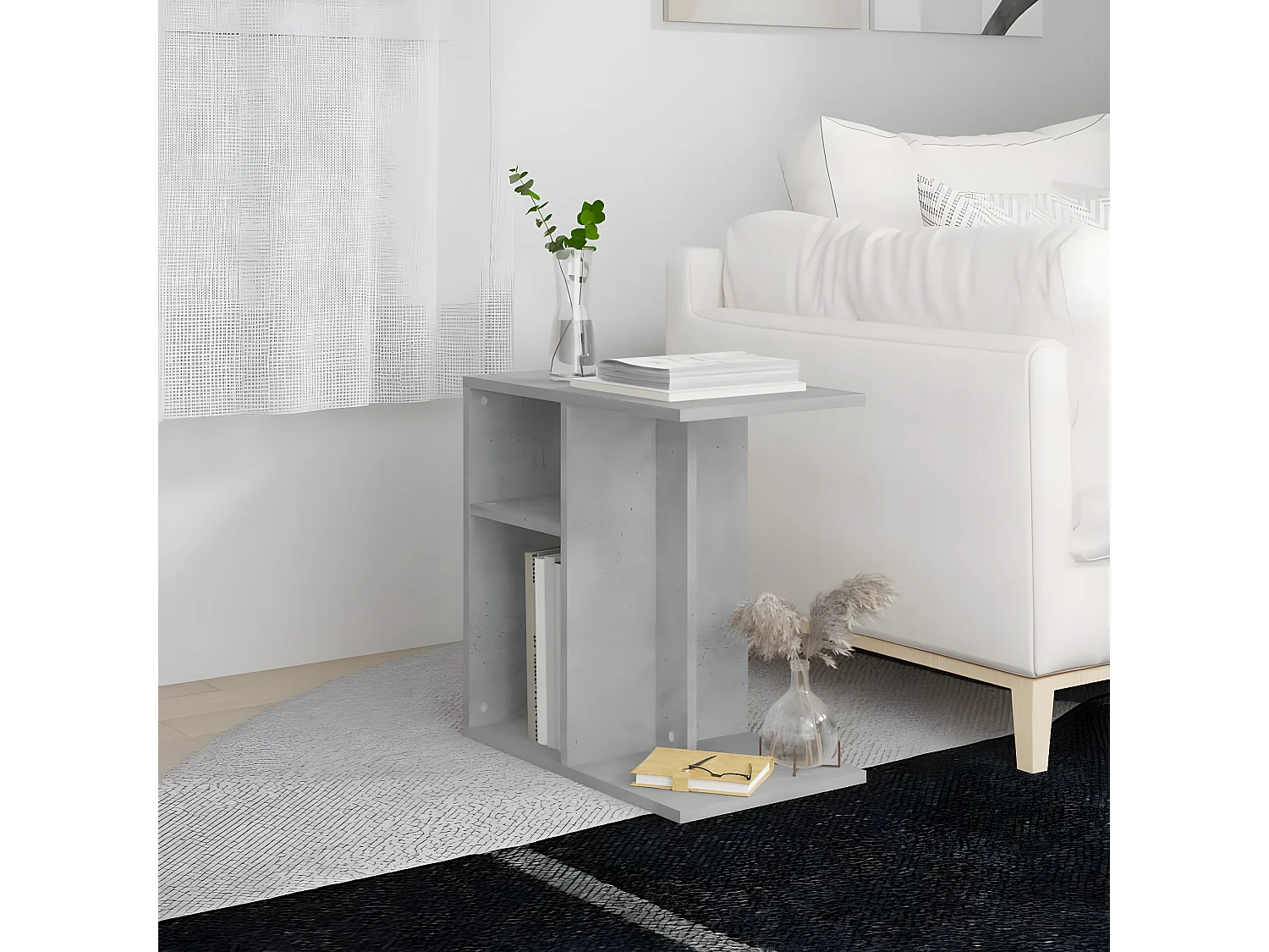 Table d'appoint Gris béton 50x30x50 cm Aggloméré