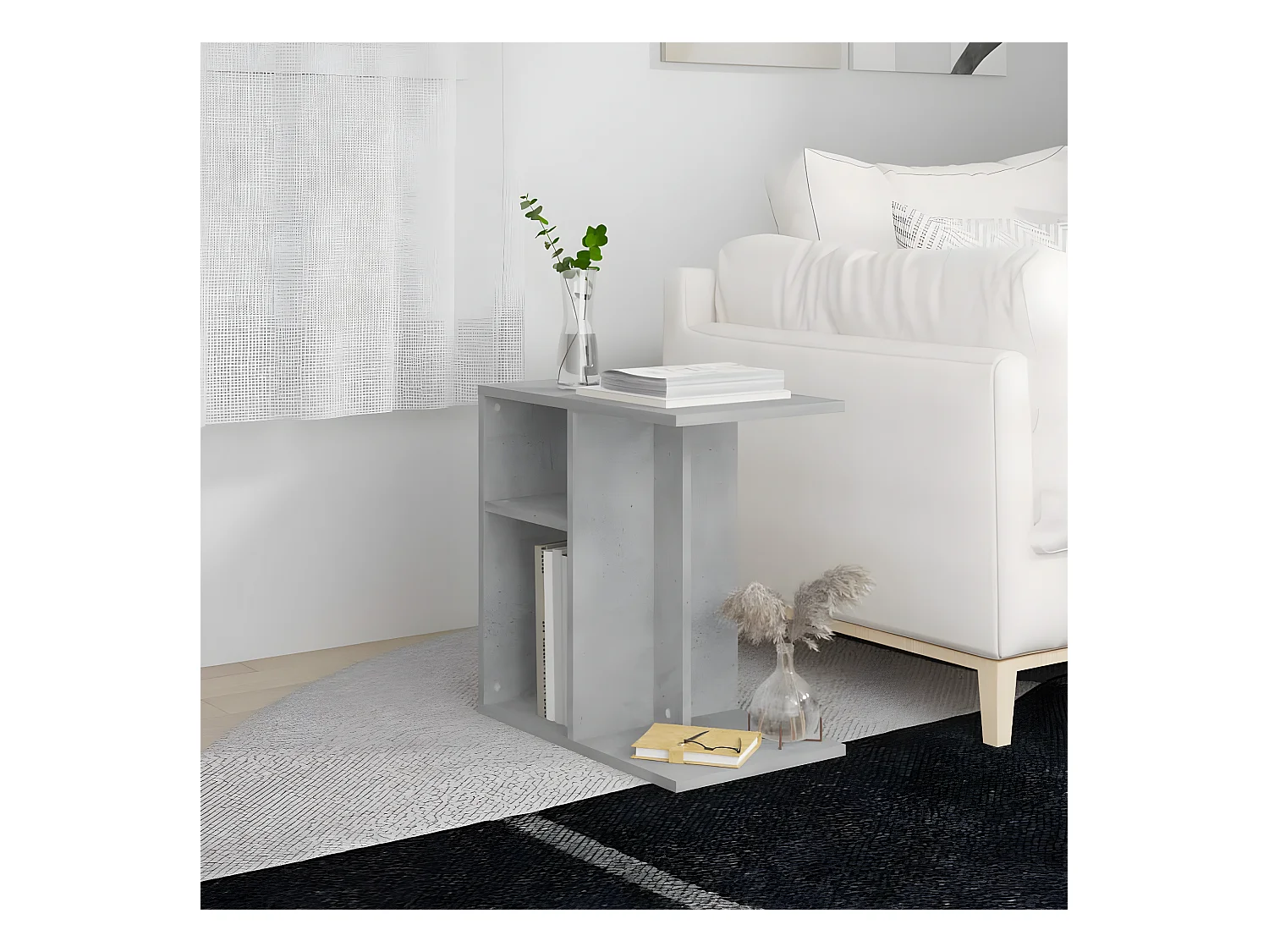 Table d'appoint Gris béton 50x30x50 cm Aggloméré
