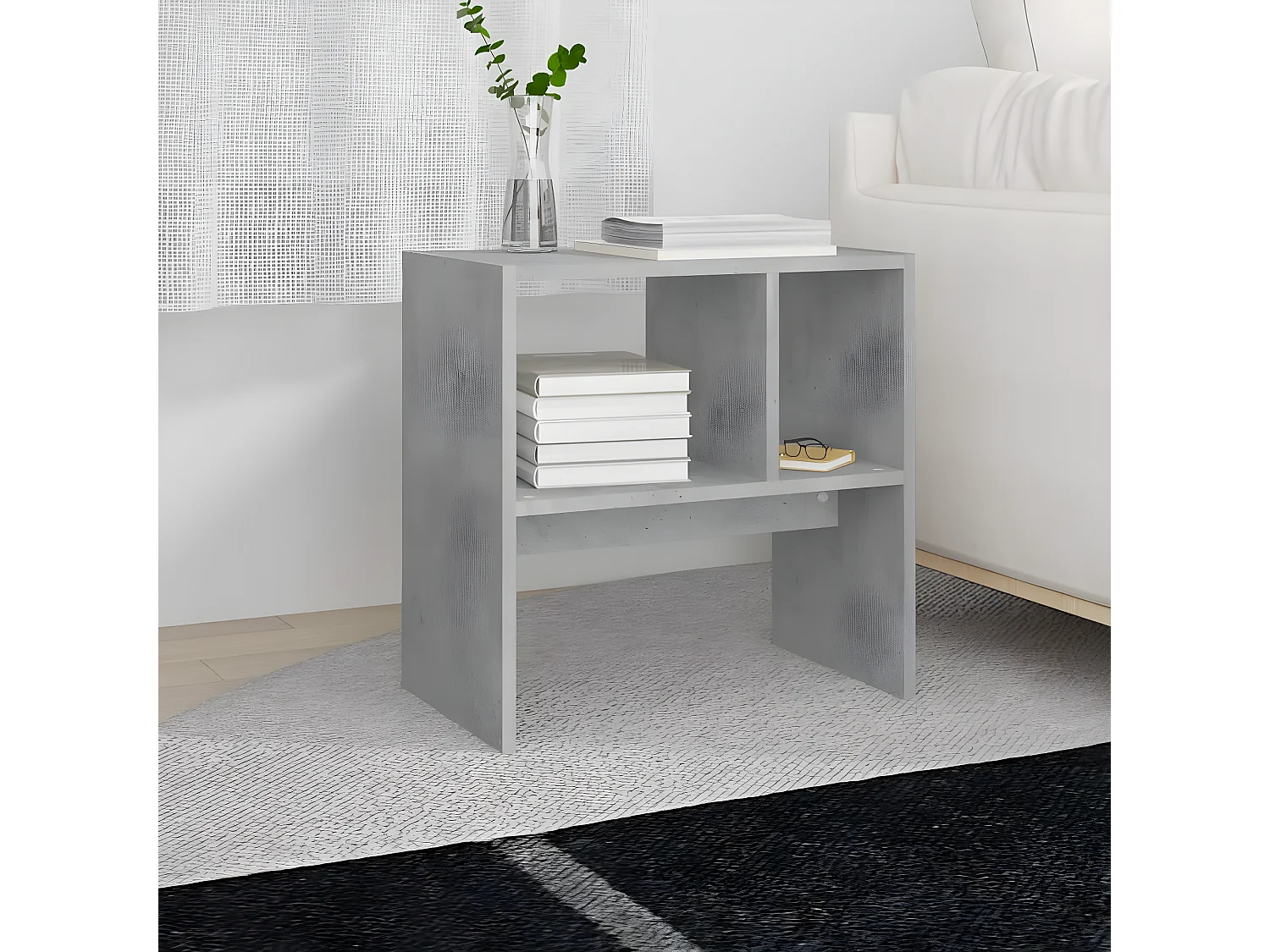 Table d'appoint Gris béton 50x30x50 cm Aggloméré