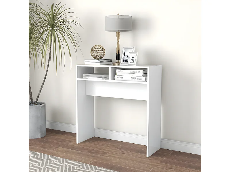 Table console Blanc 78x30x80 cm Aggloméré