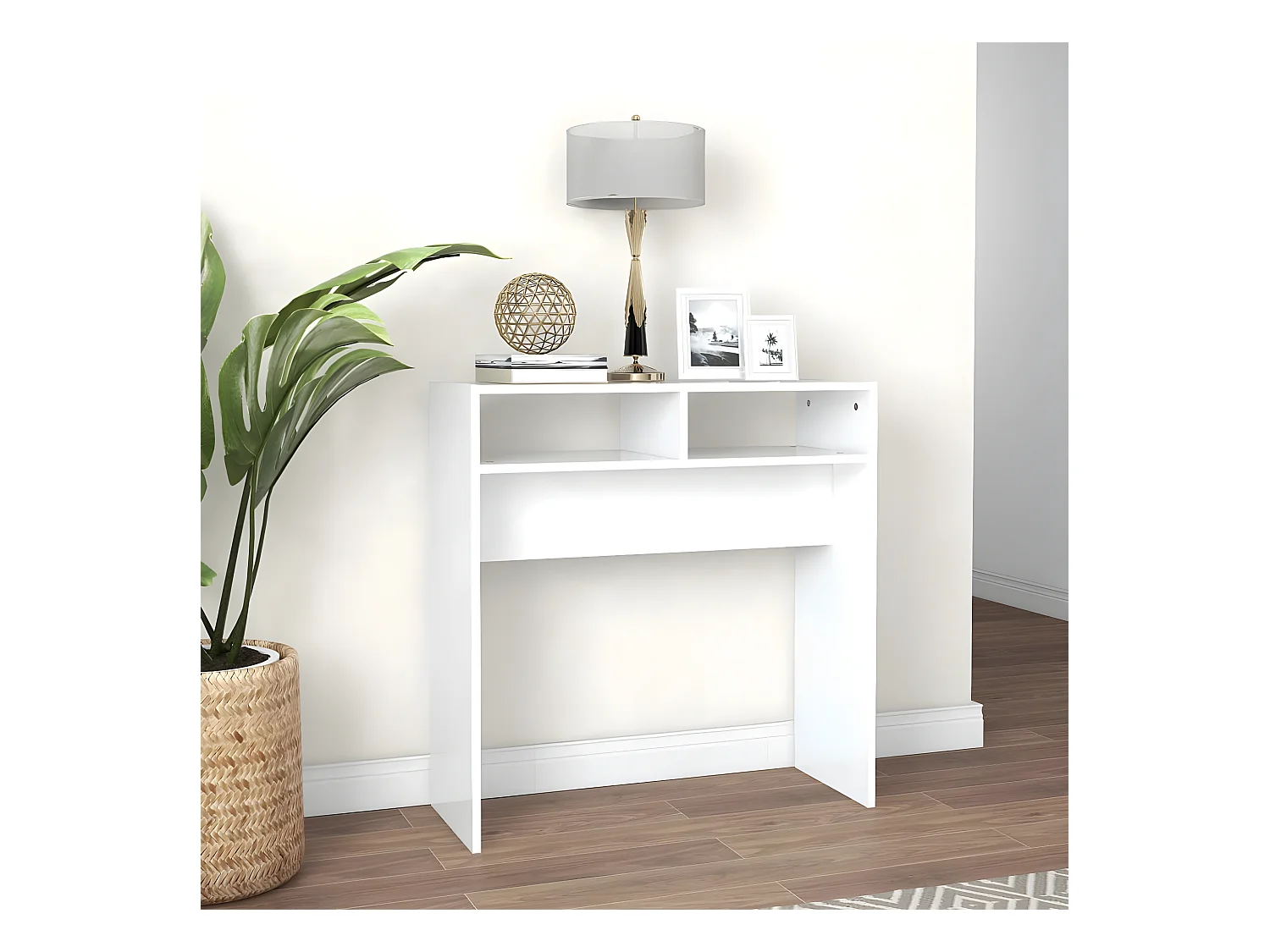 Table console Blanc 78x30x80 cm Aggloméré