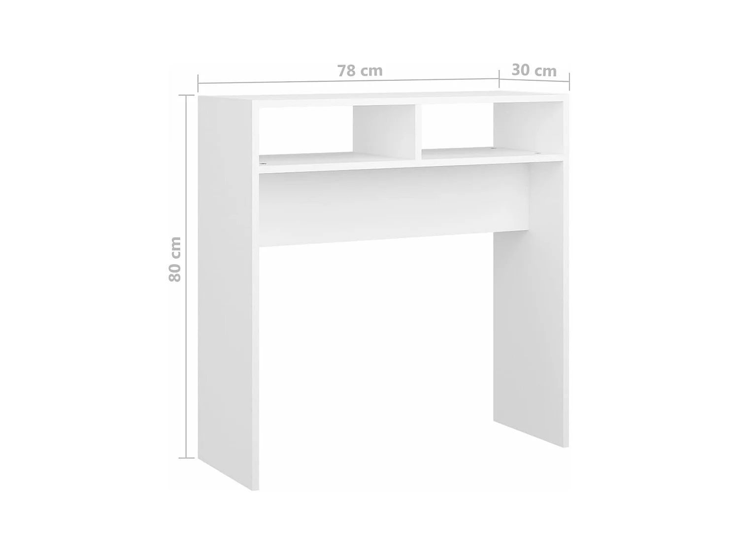 Table console Blanc 78x30x80 cm Aggloméré