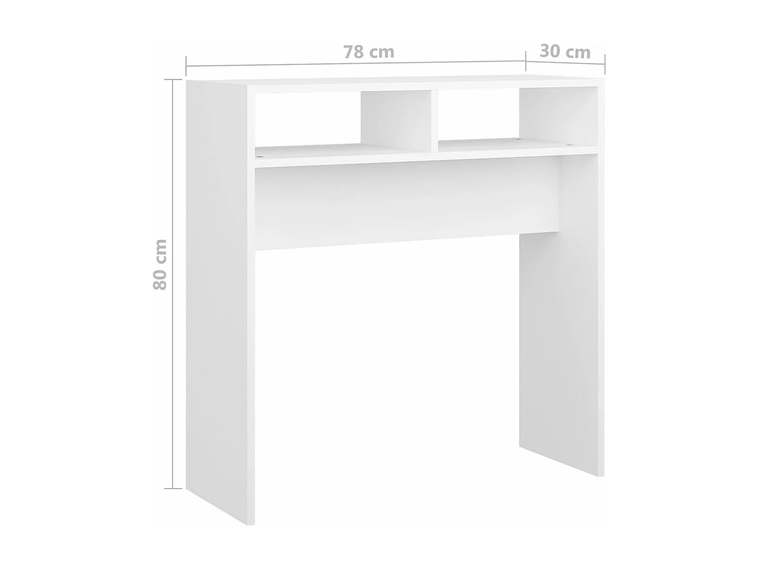 Table console Blanc 78x30x80 cm Aggloméré
