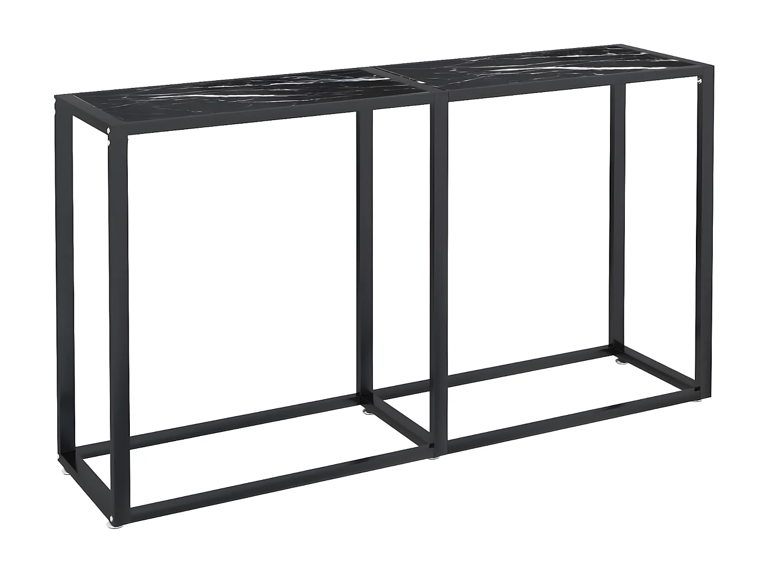 Table console Marbre noir 140x35x75,5 cm Verre trempé