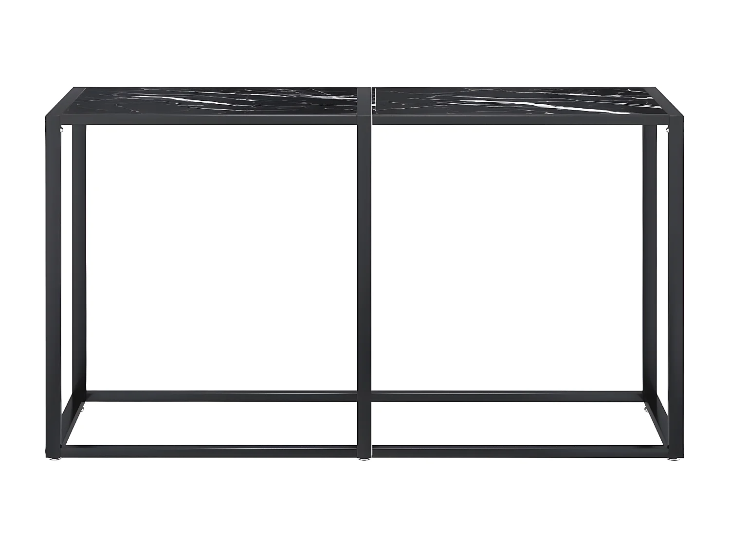 Table console Marbre noir 140x35x75,5 cm Verre trempé