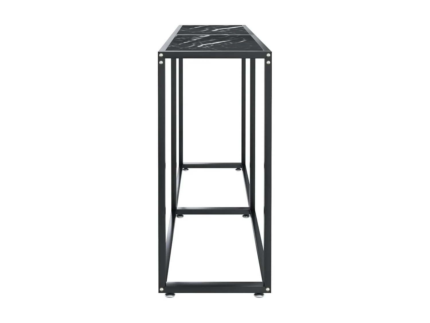 Table console Marbre noir 140x35x75,5 cm Verre trempé