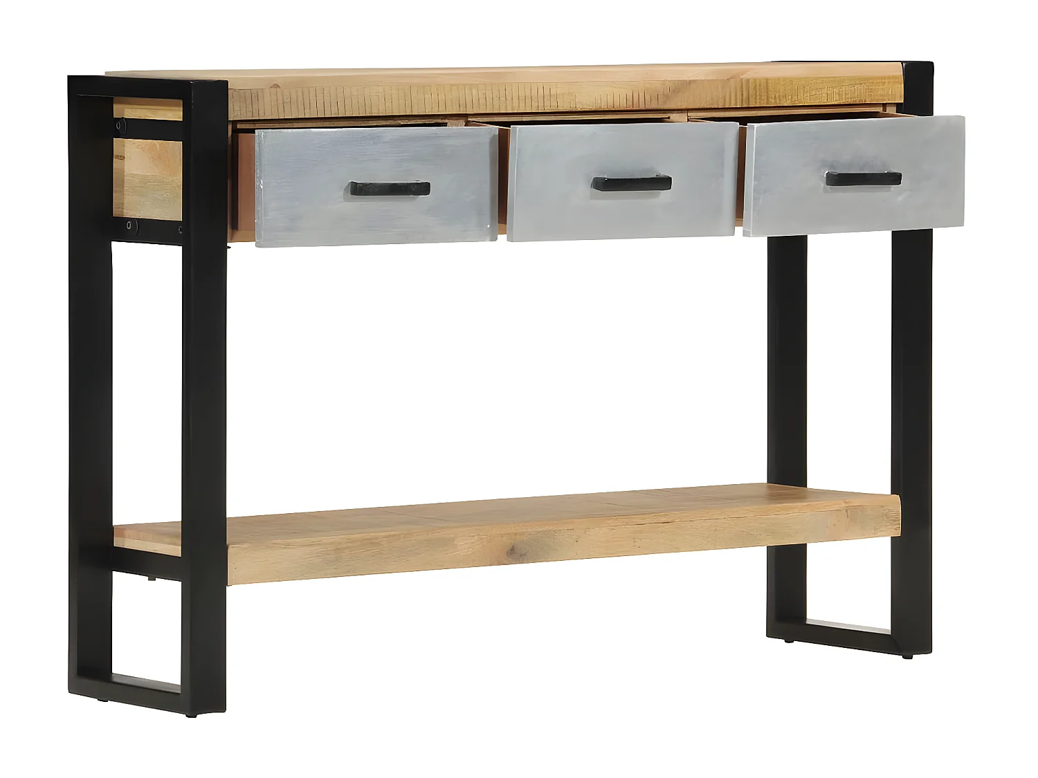 Table console 110x30x76 cm bois de manguier massif brut