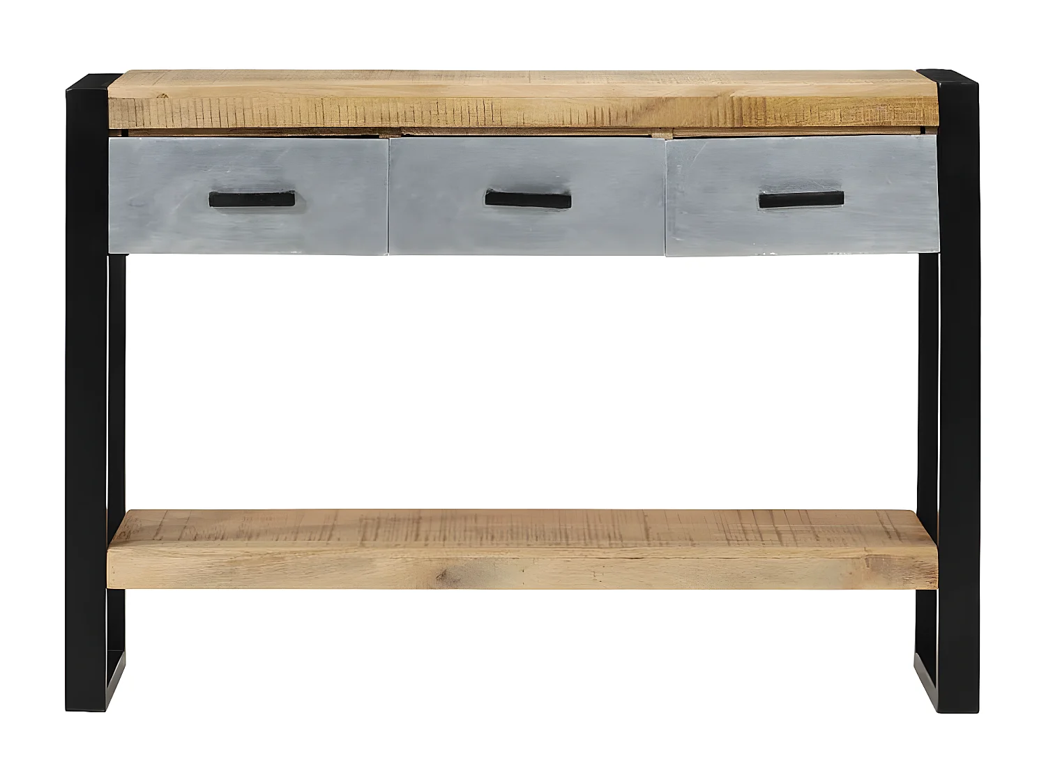Table console 110x30x76 cm bois de manguier massif brut