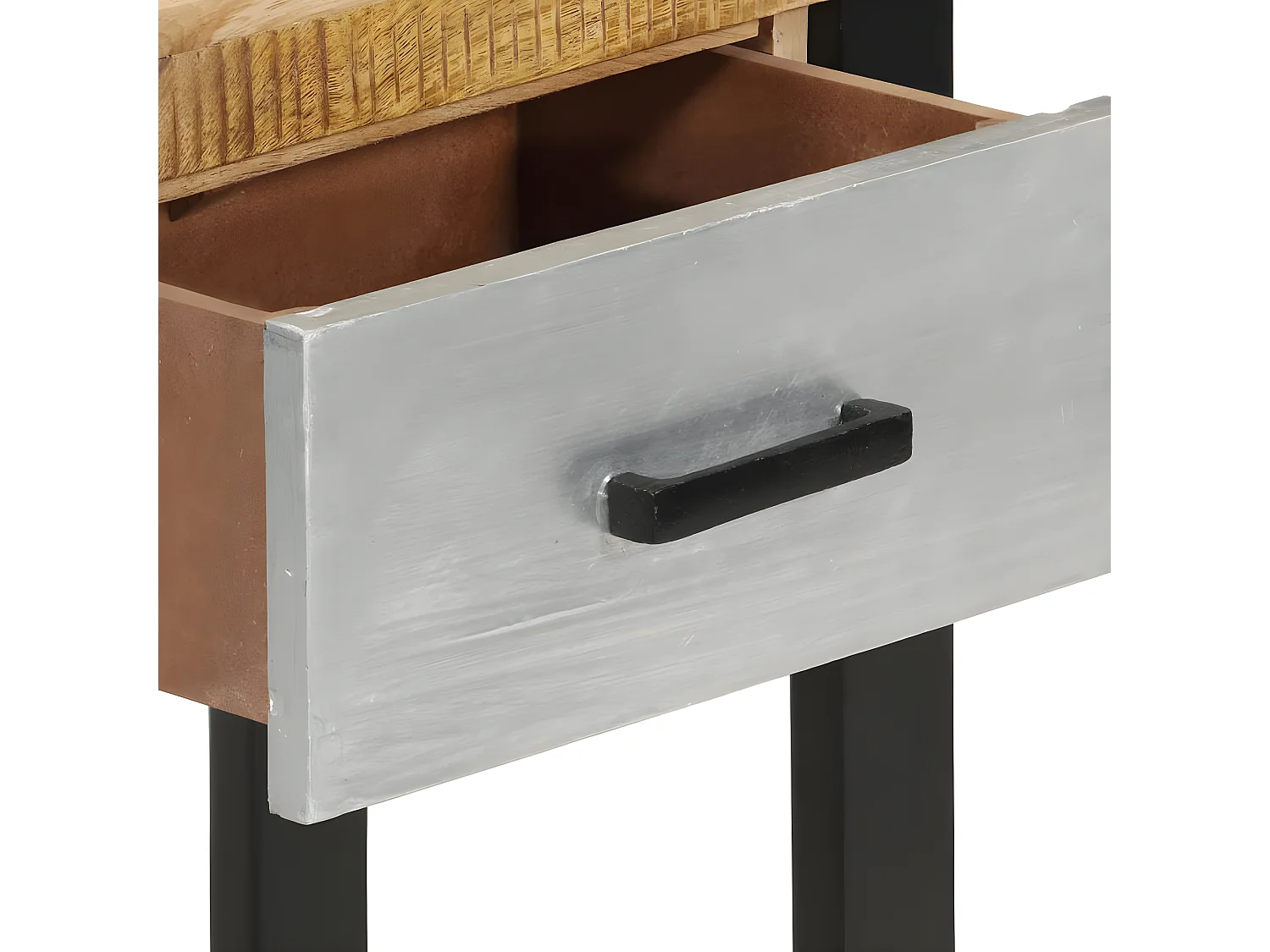 Table console 110x30x76 cm bois de manguier massif brut