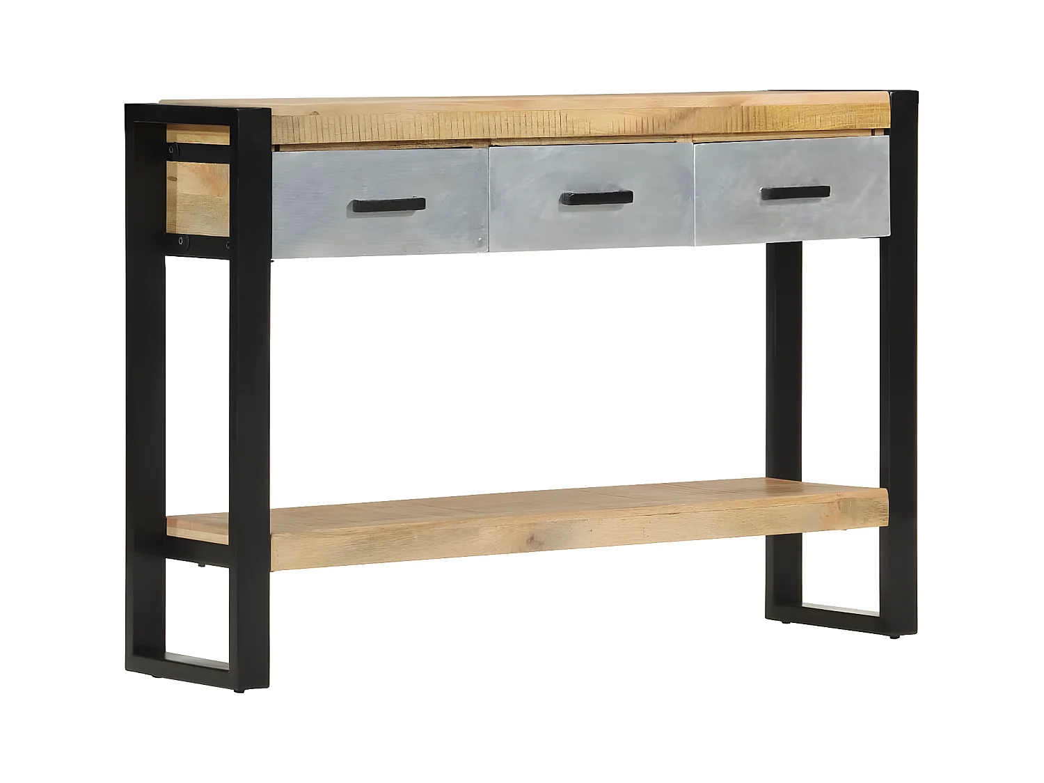 Table console 110x30x76 cm bois de manguier massif brut