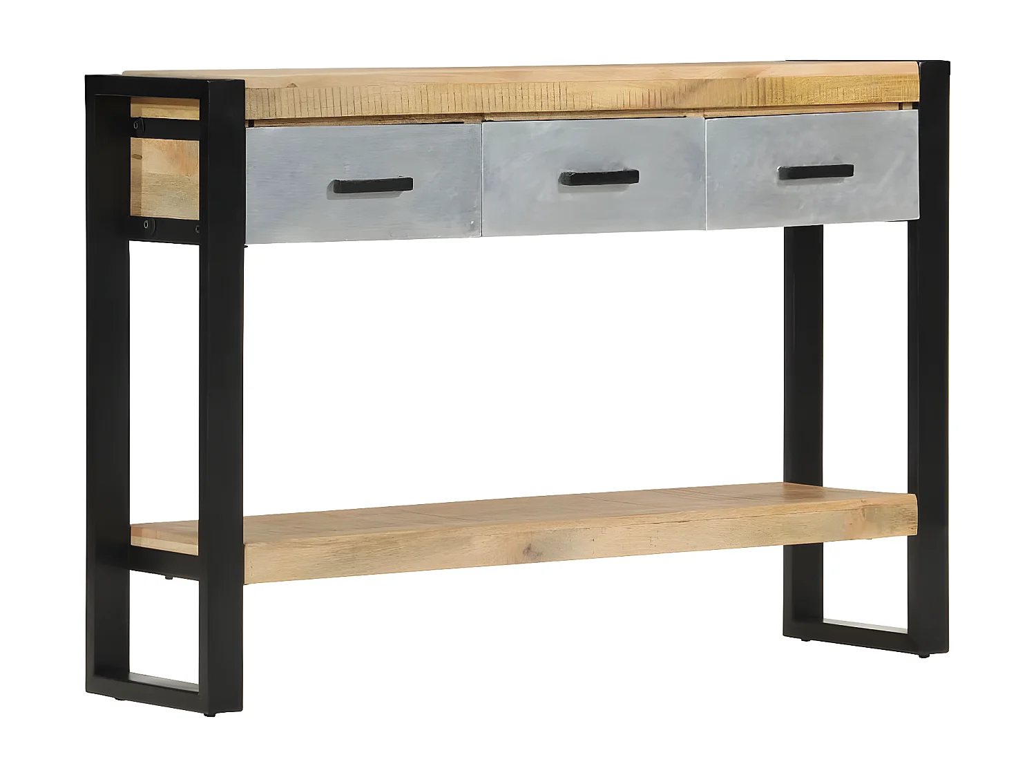 Table console 110x30x76 cm bois de manguier massif brut